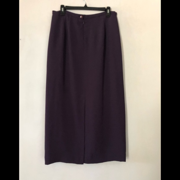TA Travis Ayers maxi skirt size 12 pencil skirt lightweight lined eggplant tone - Picture 3 of 10